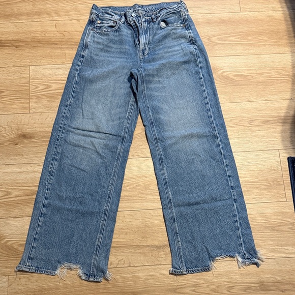 American Eagle Outfitters Denim - American Eagle Outfitters Light Blue Super High Waist Wide Leg